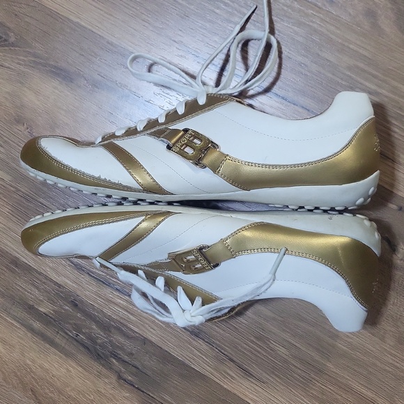 BEBE SPORT white & gold Tennis Shoes - Picture 5 of 10
